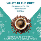 Decaffeinated Red Reishi & Chaga Mushroom Coffee Adaptogens Blend
